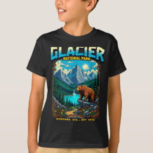 Glacier National Park Montana Usa Retro Vintage Na T-Shirt