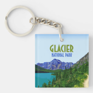 Glacier National Park Montana Vintage Keychain