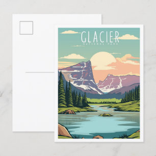 Glacier National Park Montana Vintage Travel Postcard