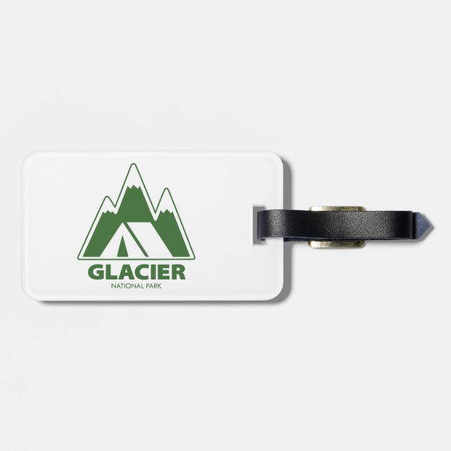 Glacier National Park Mountains Camping Luggage Tag (Back Horizontal)