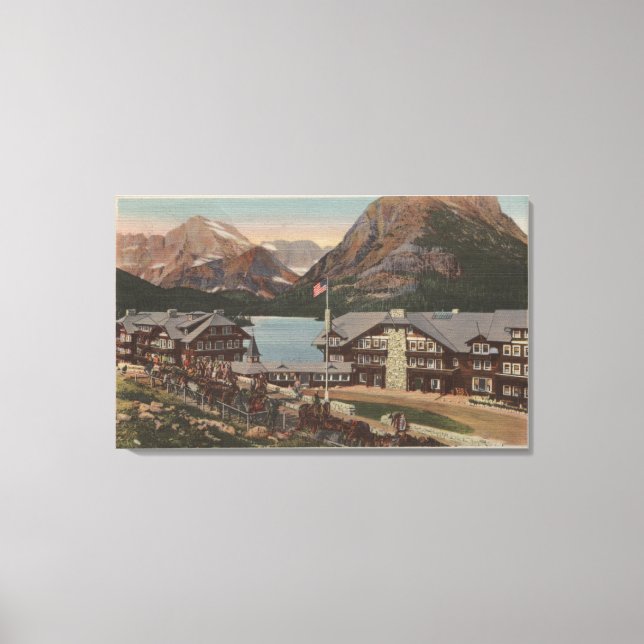 Glacier National Park, MT - Many Glacier Hotel 2 Canvas Print (Front)