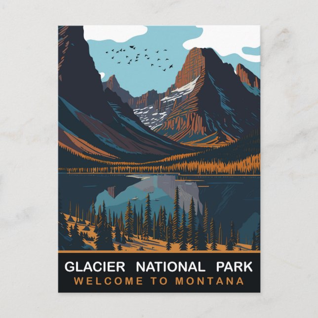 Glacier National Park, MT, Vintage Travel Postcard (Front)