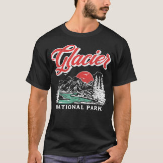 Glacier National Park Retro 80's Mountains T-Shirt