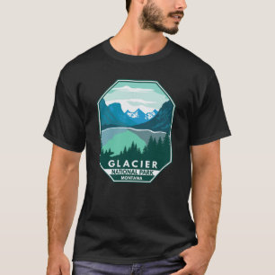 Glacier National Park Retro Bighorn Sheep Compass T-Shirt