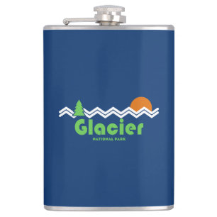 Glacier National Park Retro Hip Flask