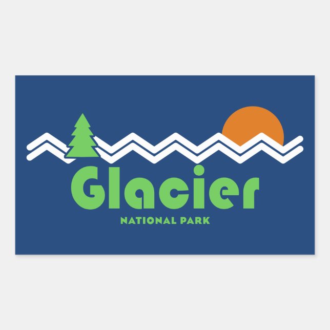 Glacier National Park Retro Sticker (Front)