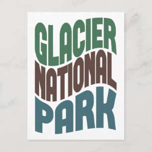 Glacier National Park Retro Wave Postcard