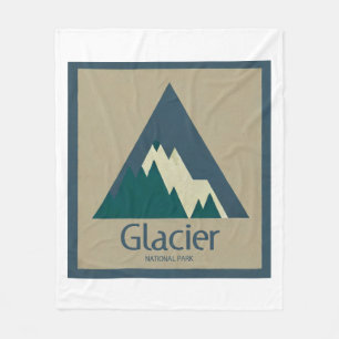 Glacier National Park Rustic Fleece Blanket