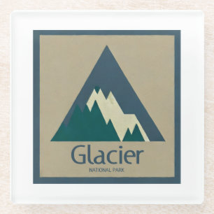 Glacier National Park Rustic Glass Coaster
