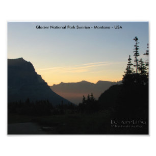 Glacier National Park Sunrise Art Print 8x10