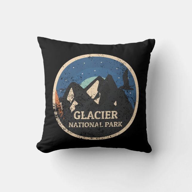Glacier National Park Throw Pillow (Front)