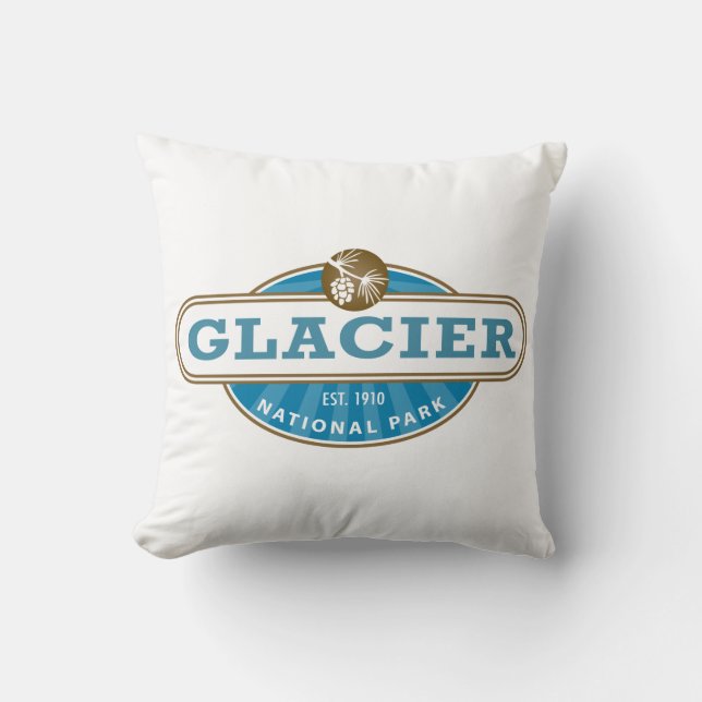 Glacier National Park Throw Pillow (Front)