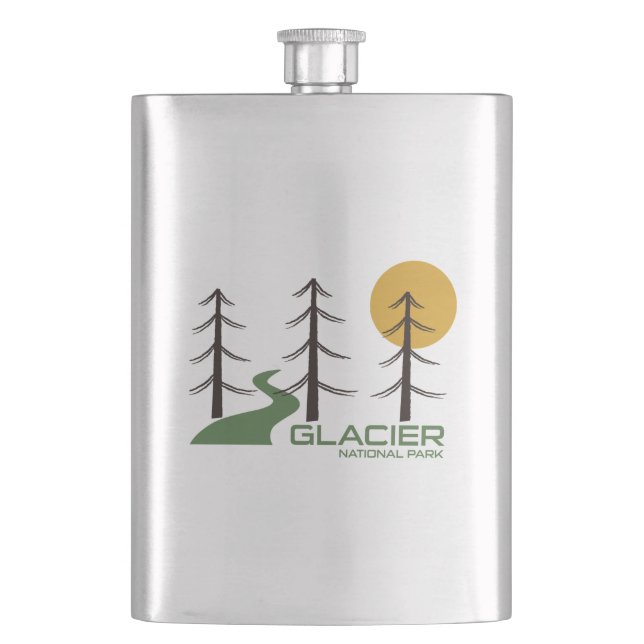 Glacier National Park Trail Hip Flask (Front)