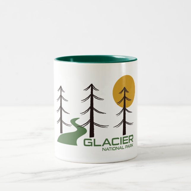 Glacier National Park Trail Two-Tone Coffee Mug (Center)