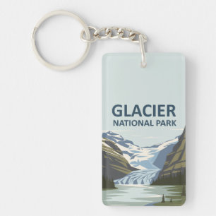 Glacier National Park Travel Art Keychain