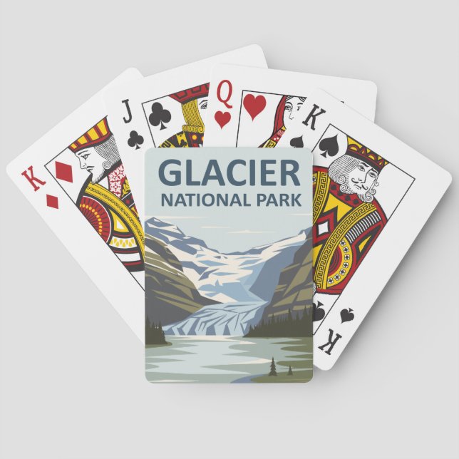 Glacier National Park Travel Art Playing Cards (Back)