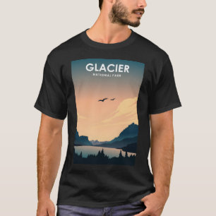 Glacier National Park Travel Poster  T-Shirt