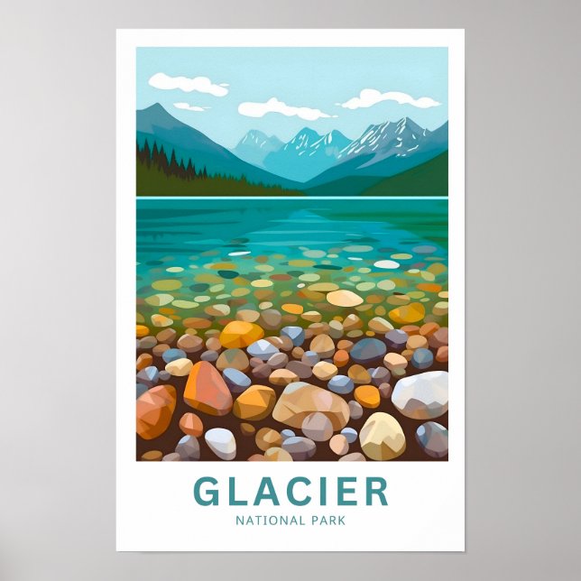 Glacier National Park Travel Print (Front)