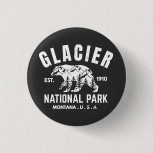 Glacier National Park USA Montana 1 Inch Round Button