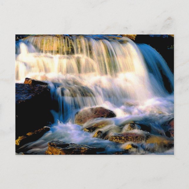 Glacier National Park Waterfalls Postcard (Front)