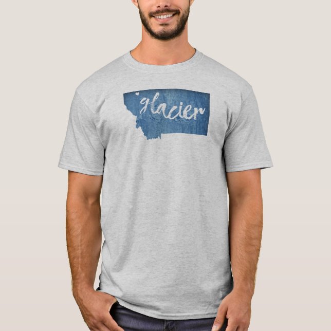 Glacier National Park Wood Grain T-Shirt (Front)
