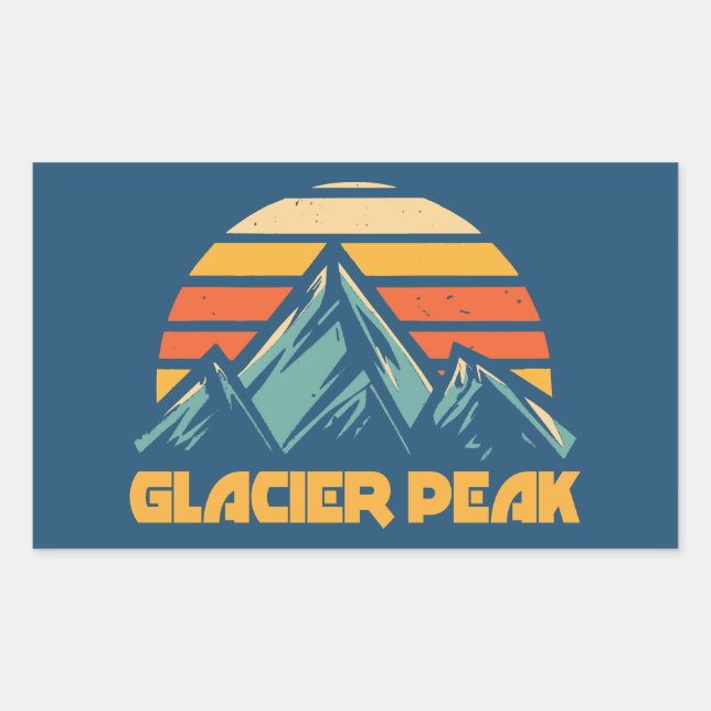 Glacier Peak Retro Turquoise Sticker (Front)