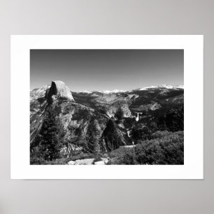 Glacier Point Black and White Poster