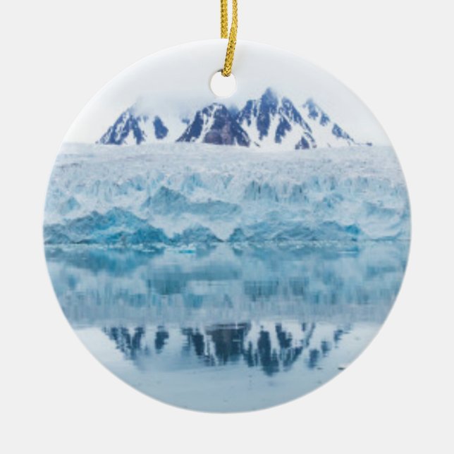 Glacier reflections, Norway Ceramic Ornament (Front)