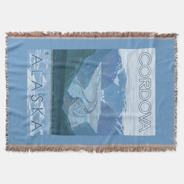 Glacier Scene - Cordova, Alaska Throw Blanket (Front)