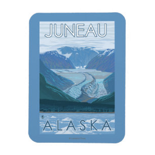 Glacier Scene - Juneau, Alaska Magnet