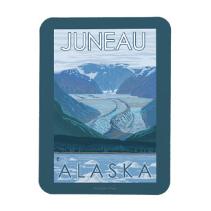 Glacier Scene - Juneau, Alaska Magnet