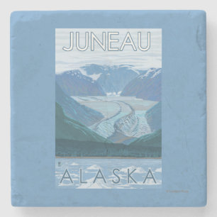 Glacier Scene - Juneau, Alaska Stone Coaster