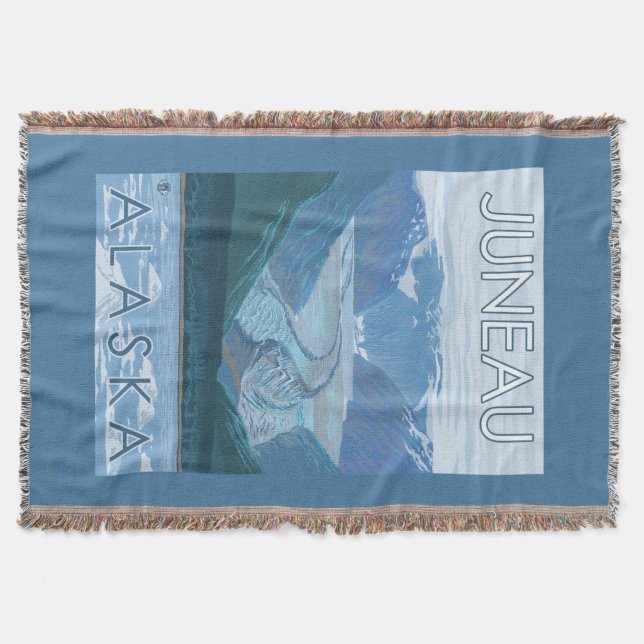 Glacier Scene - Juneau, Alaska Throw Blanket (Front)