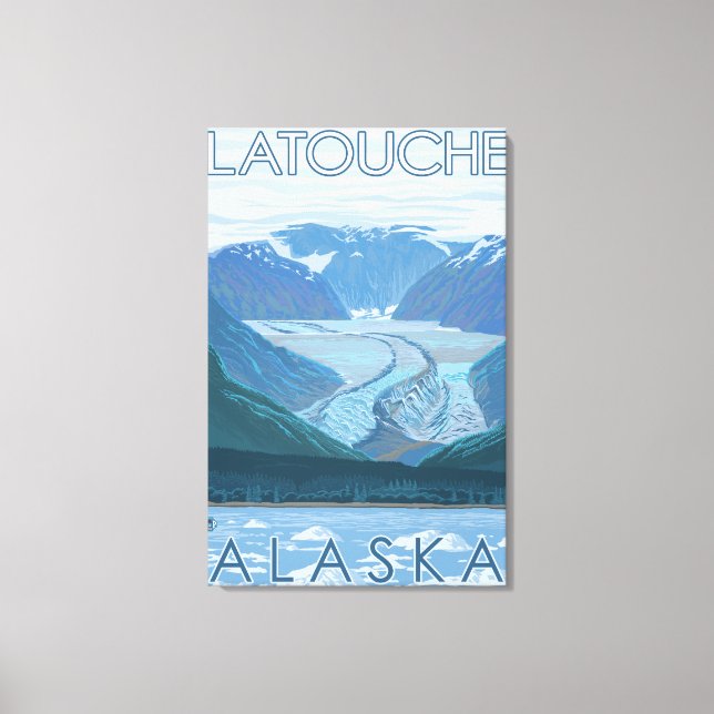 Glacier Scene - Latouche, Alaska Canvas Print (Front)