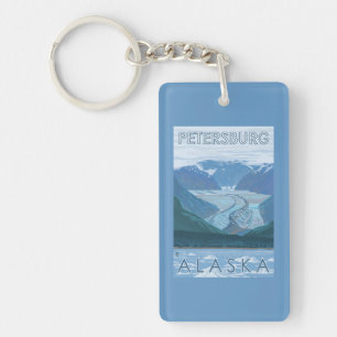 Glacier Scene - Petersburg, Alaska Keychain