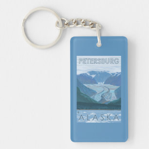 Glacier Scene - Petersburg, Alaska Keychain
