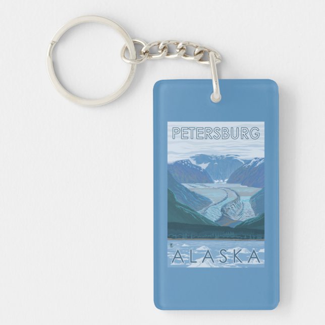 Glacier Scene - Petersburg, Alaska Keychain (Front)
