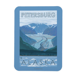 Glacier Scene - Petersburg, Alaska Magnet