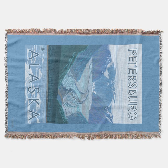 Glacier Scene - Petersburg, Alaska Throw Blanket (Front)