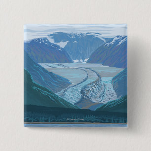 Glacier Scene - Seldovia, Alaska 2 Inch Square Button