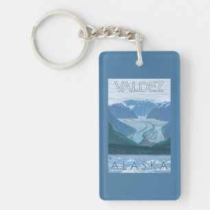 Glacier Scene - Valdez, Alaska Keychain