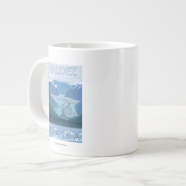 Glacier Scene - Valdez, Alaska Large Coffee Mug (Front Left)