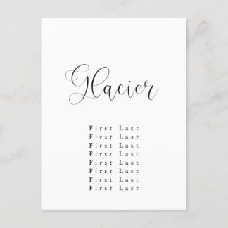 Glacier Seating Chart Postcard