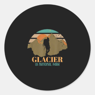 Glacier US National Park Montana Travel Camping Classic Round Sticker