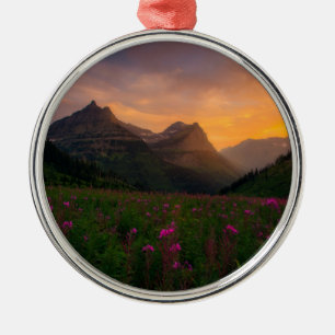 Glacier Wildflowers Metal Ornament