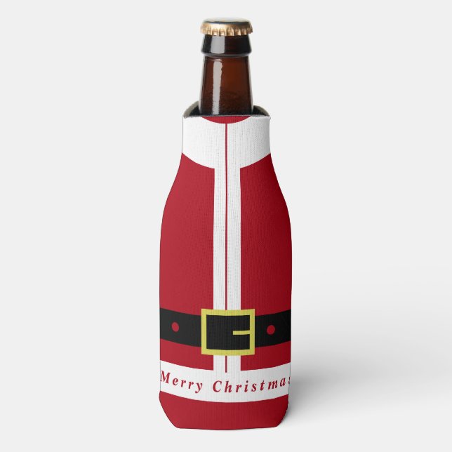 Glacière de bouteille de Noël avec vêtements Père  (Bottle Devant)