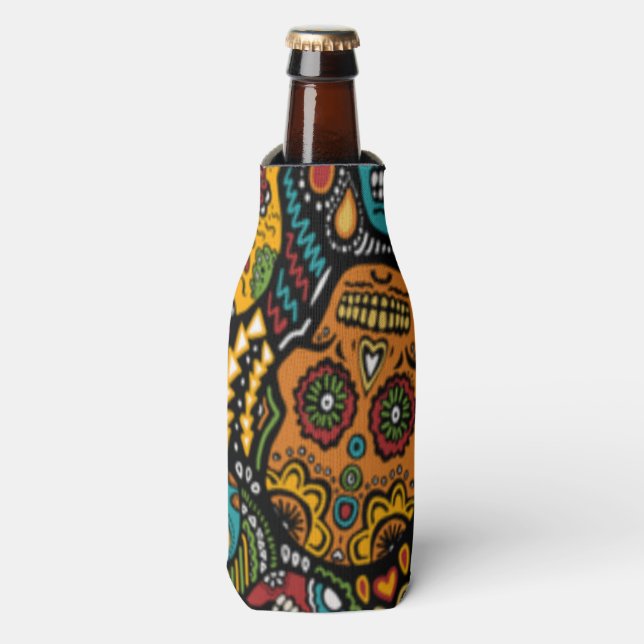 GLACIÈRE de bouteille d'Halloween SKULT SUCRE (Bottle Devant)