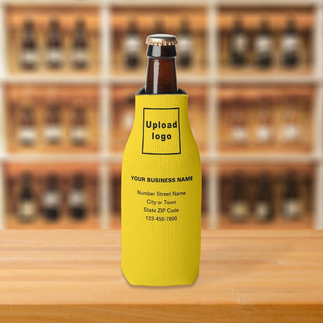 Glacière de bouteille jaune de marque commerciale (Build brand name awareness. Your business brand on yellow bottle cooler.)