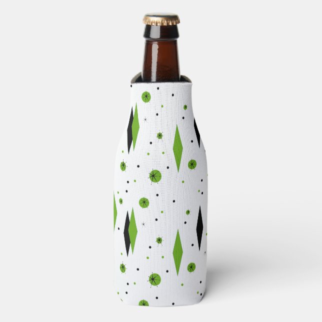Glacière de bouteille Retro Green Diamonds & Starb (Bottle Devant)