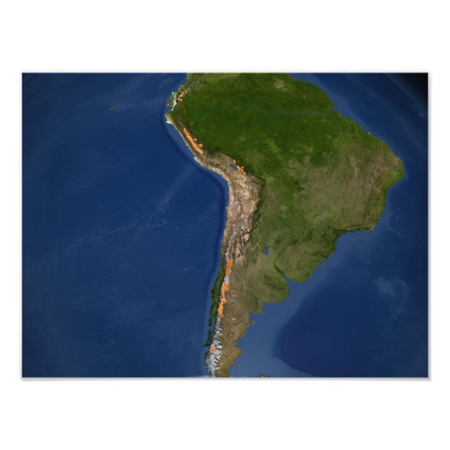 Glaciers in regions of South America Photo Print (Front)